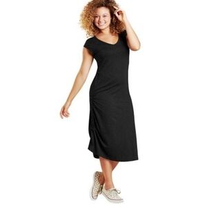 TOAD & CO Samba Muse Midi Dress Black Stretch Athleisure Size Small